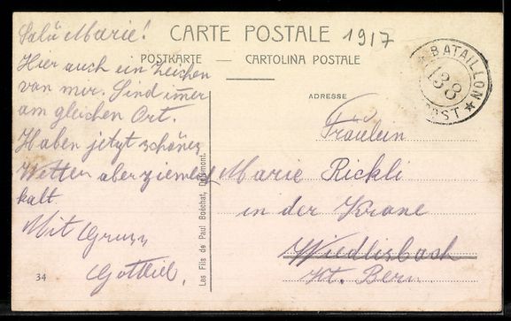 Ansichtskarten: AK Bassecourt, Vue générale du village – Gebraucht aus Berlin von bartko-reher 1