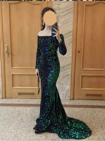 Damen Pailletten Kleid Abendkleid Grösse S