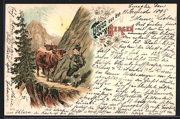 Cartes postales: Vorläufer-Lithographie Bergsteiger trif – D'occasion à Berlin par bartko-reher
