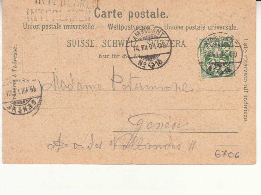 Cartoline postali: Berner Oberland 1901 mit Stabstempel Interlaken – Usato da Bürglen TG venduto da StampGraf 1