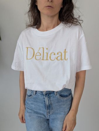 Damen T-Shirt Weiss Grösse L Delicat neu