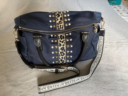 Handtasche Desigual dunkelblau/ Leopardenmuster gut...