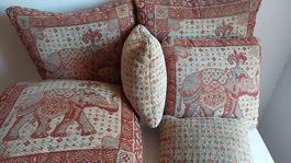 6 dekorative Kissen mit Elefantenmotiv  Set
