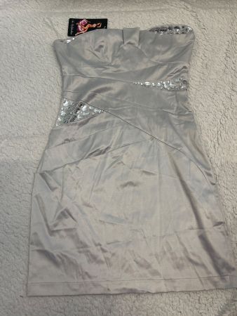Cocktailkleid Partykleid Figurbetont Strass Gr 40 Neu