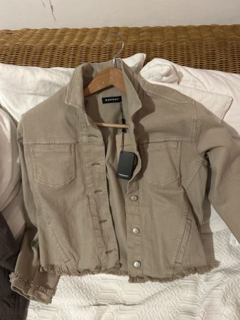 Repeat Jeans Jacke Pepper Beige Neu mit Etikett, Grösse 40