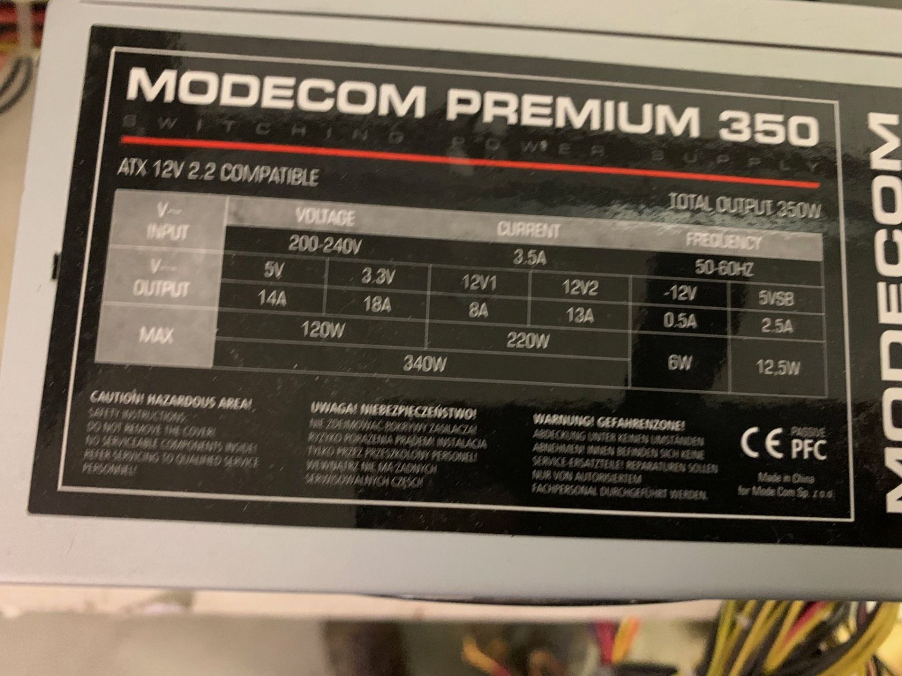Chargements: Netzteil Modecom Premium 350W - – Défectueux à Emmen par newdeal1970