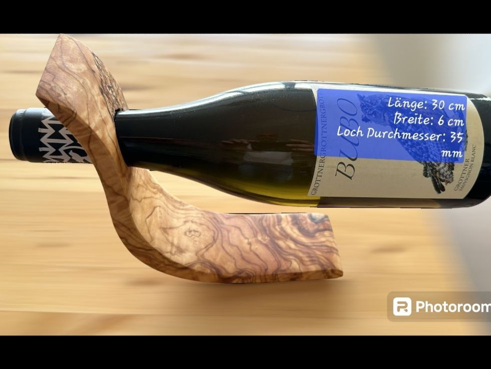 Articoli in legno: Flaschenhalter aus Olivenholz – Nuovo e nell'imballaggio originale da Hüntwangen venduto da Elyha