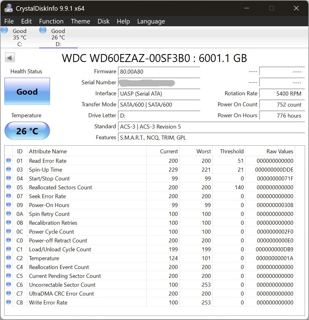 Western Digital Disques durs: WD Blue 6 TB – D'occasion à Bremgarten AG par joker_eat_world 2