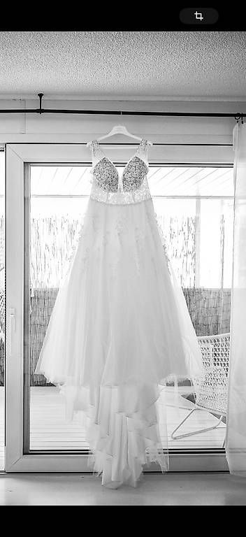 Kleider: 1x benutztes Brautkleid ivory mit Glitzertüll – Gebraucht aus Frutigen von sal_9lqd
