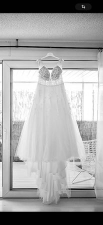 1x benutztes Brautkleid ivory mit Glitzertüll
