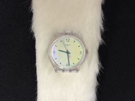 Swatch Uhr Gent mit Kunstfell-Band