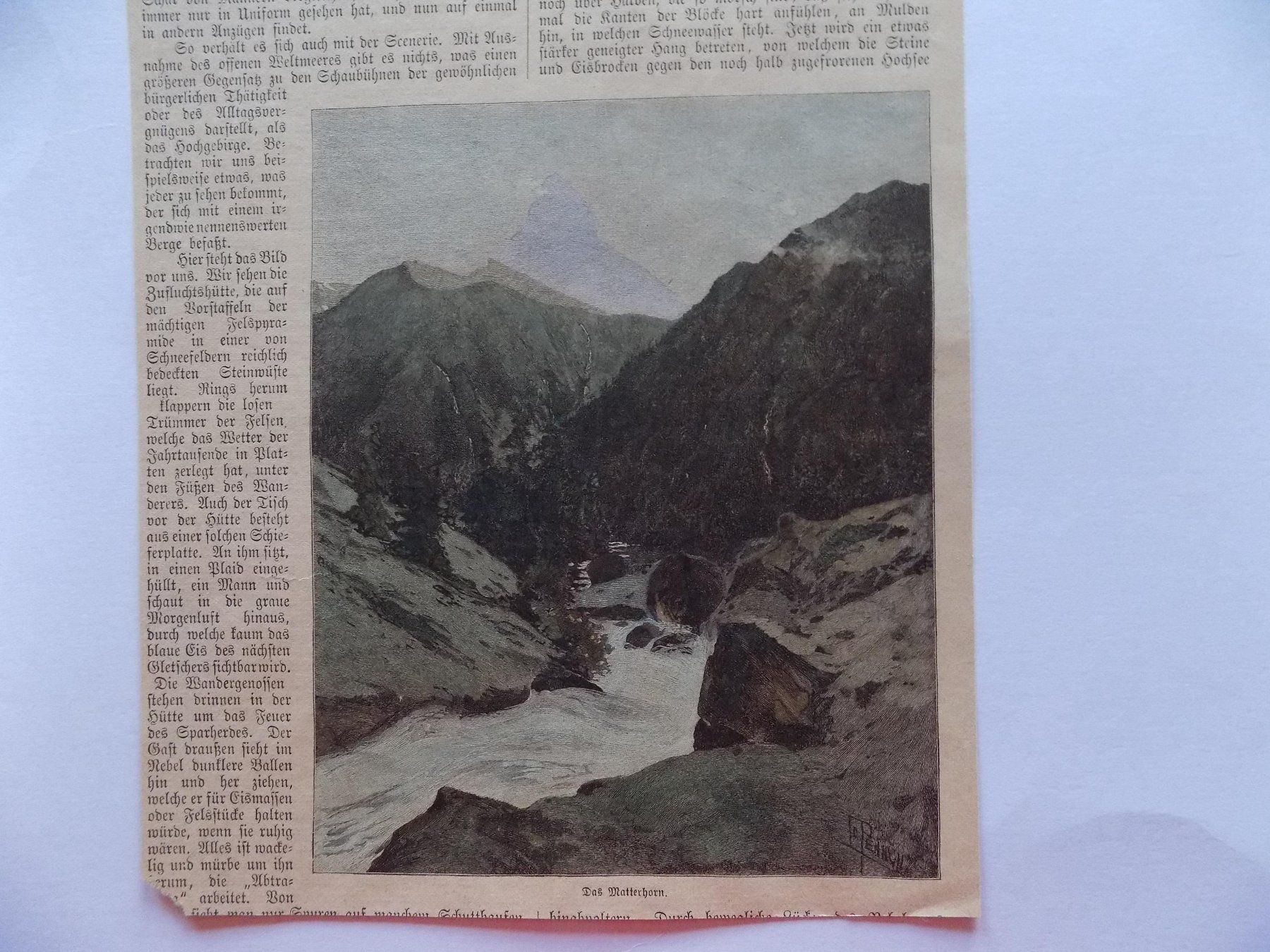 Incisioni: Matterhorn kolorierte Xylographie – Usato da Risch venduto da Antikfee 1