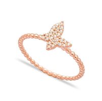 Ring Zirkonia Schmetterling 925 Silber roségold fein 55
