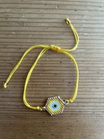 Perlenbesetztes 🧿Evil Eye🧿 Armband gelb