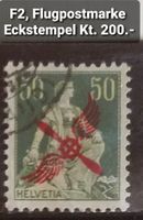 MA414) F2, Flugpostmarke Flügelrad Eckstempel  Kt. 200.-