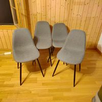 4 Esszimmerstühle grau Stoff Metallbeine guter Zustand