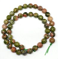 Natürliche Unakit-Jaspis Perlen facettiert - 8mm