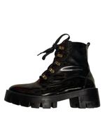 Schwarze Boots, Grösse 37, Lack Optik - Winterstiefel