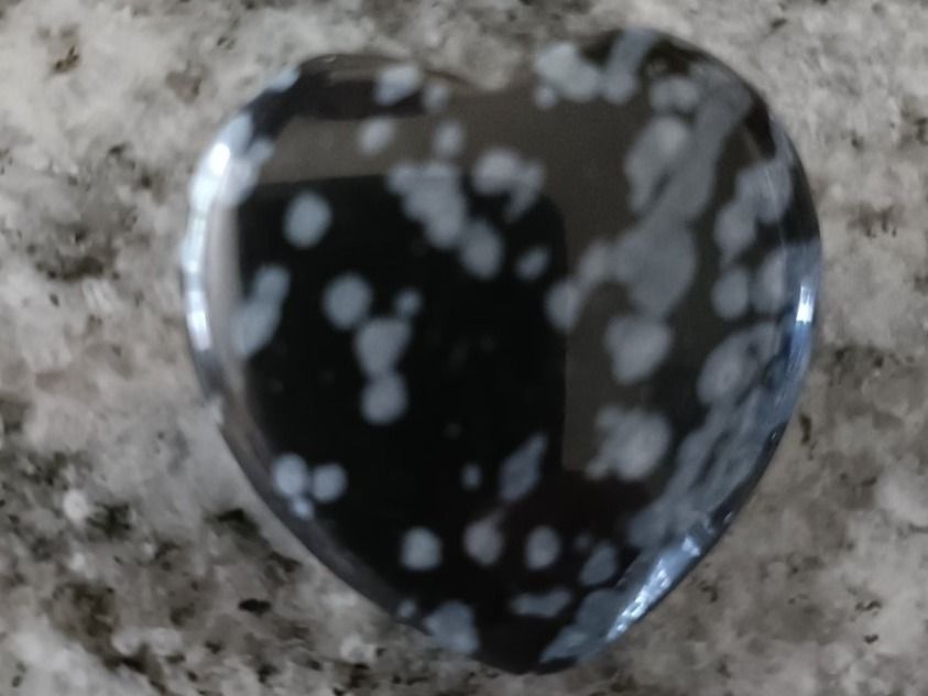 Minerali & Pietre curative: Herz Schneeflockenobsidian – Nuovo e nell'imballaggio originale da Rotkreuz venduto da Basana2