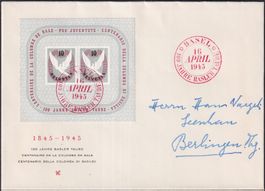 1945, W23: Brief gestempelt 16.APR.1945. Kat: 150.-+ LUXUS!