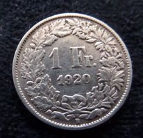 Pièce 1920 (B), 1.- Franc Suisse CHF, état ss/vz