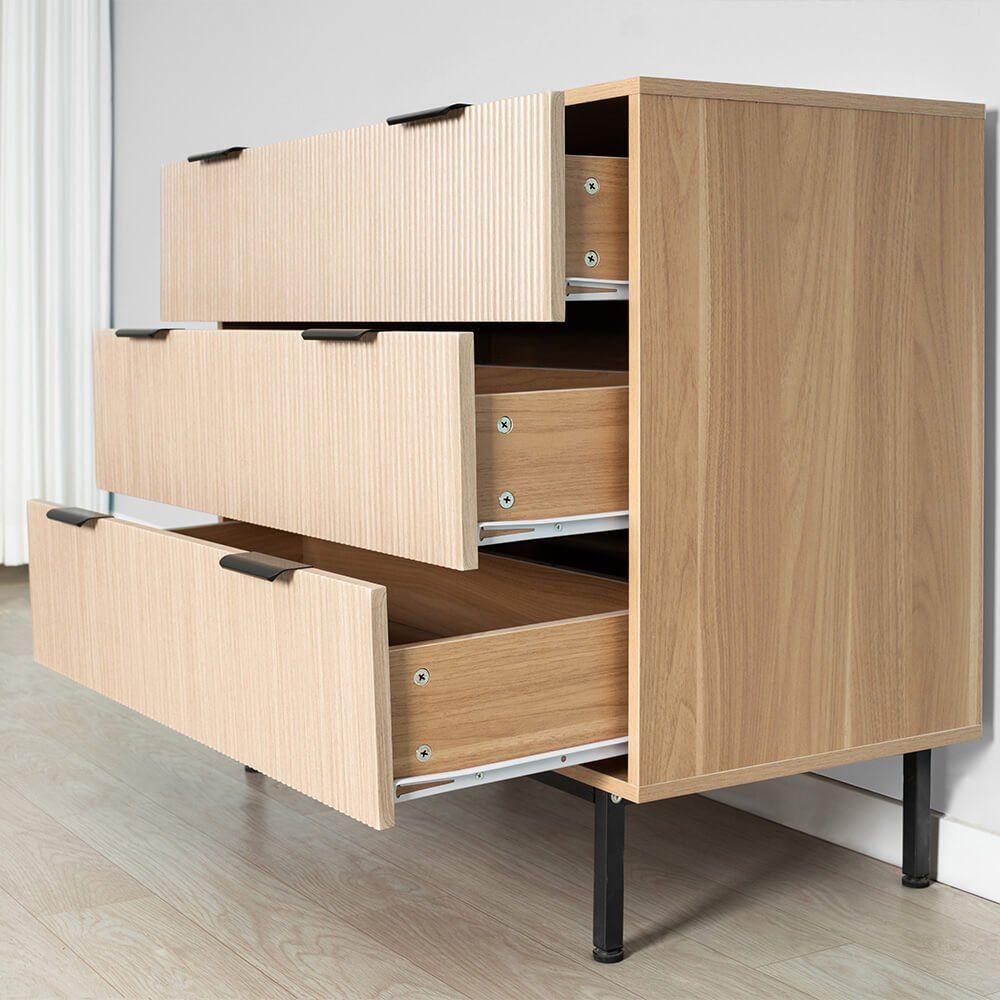 Cassettiere: Kommode NALA - moderne Optik - Natur/Schwarz - 90x80cm – Nuovo e nell'imballaggio originale da Wallenwil venduto da toesstal-vertrieb 2