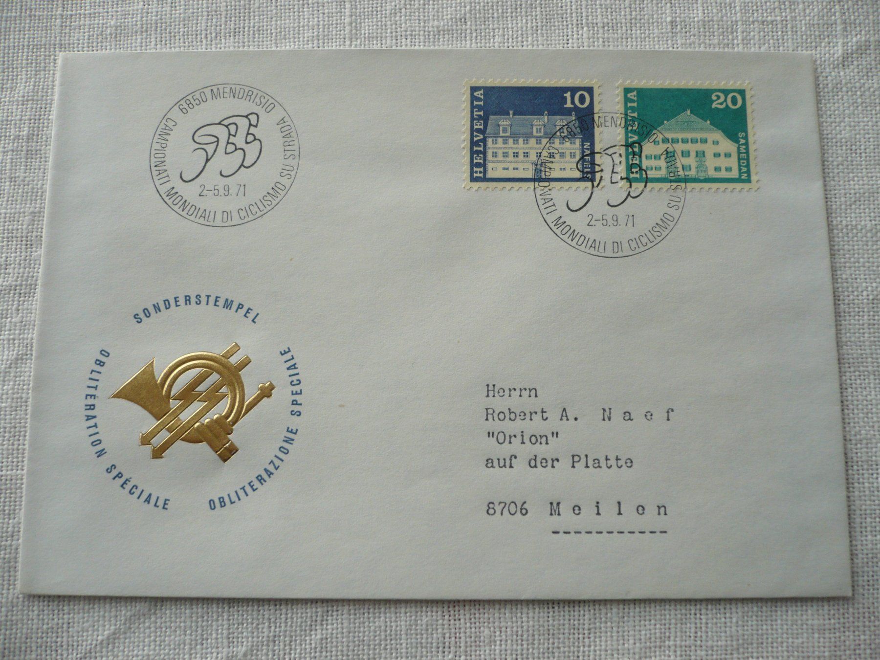 Tutti i francobolli: 1971 Strassen-Rad-WM, Mendrisio – Usato da Zürich venduto da saltandpepper008