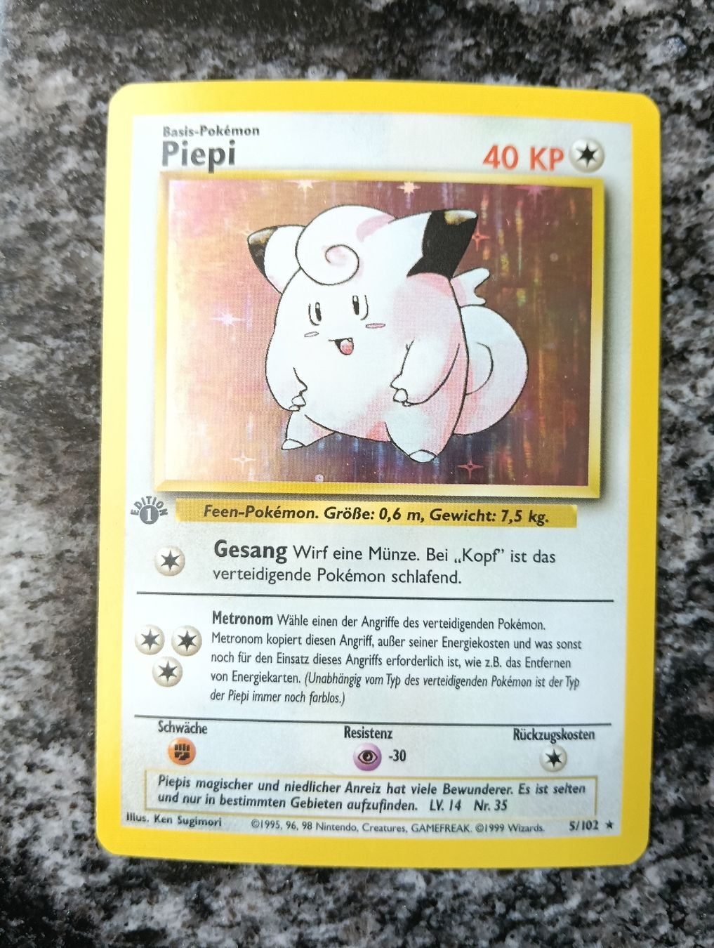 Pokémon Carte collezionabili: Pokemon Base Set 1 Edition Piepi Holo  – Usato da LEUZIGEN venduto da mic_sdh5