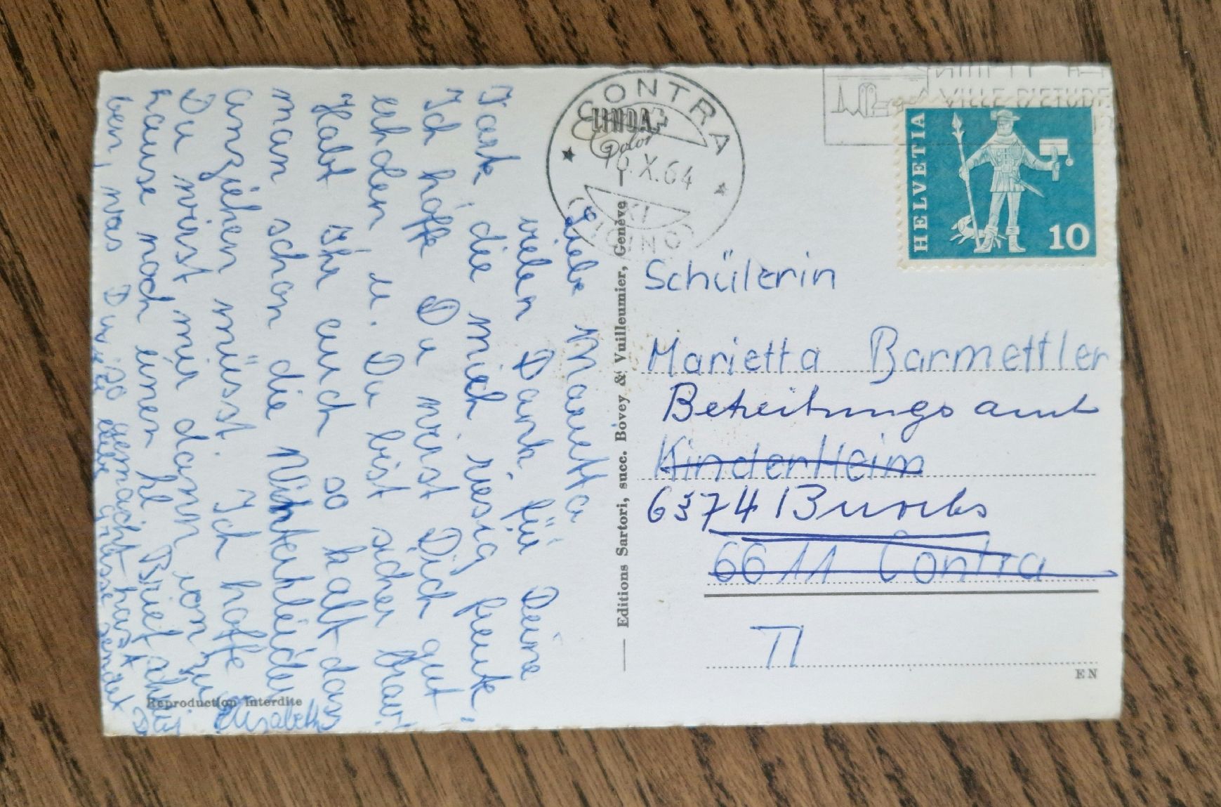 Cartoline postali: Neuchâtel vue aérienne 1964 – Usato da Ebikon venduto da Donar50 1
