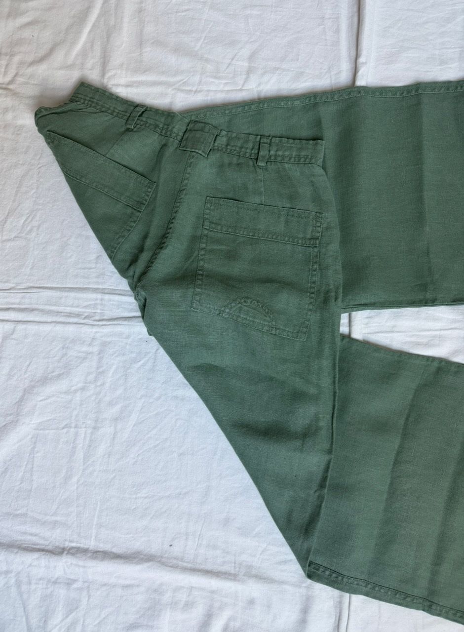 H&M Pantaloni: H&M L.O.G.G., Leinenhose, eukalyptusgrün, Gr. 34 – Nuovo (secondo la descrizione) da Basel venduto da Solaia28 3
