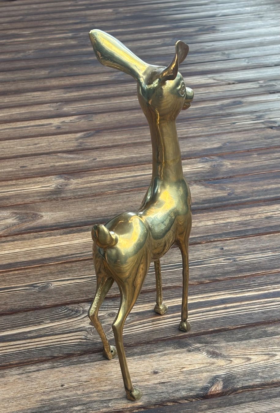 Statuette: grosses Rehkitz solider Messingguss poliert – Usato da Lüchingen venduto da Eeizo 4