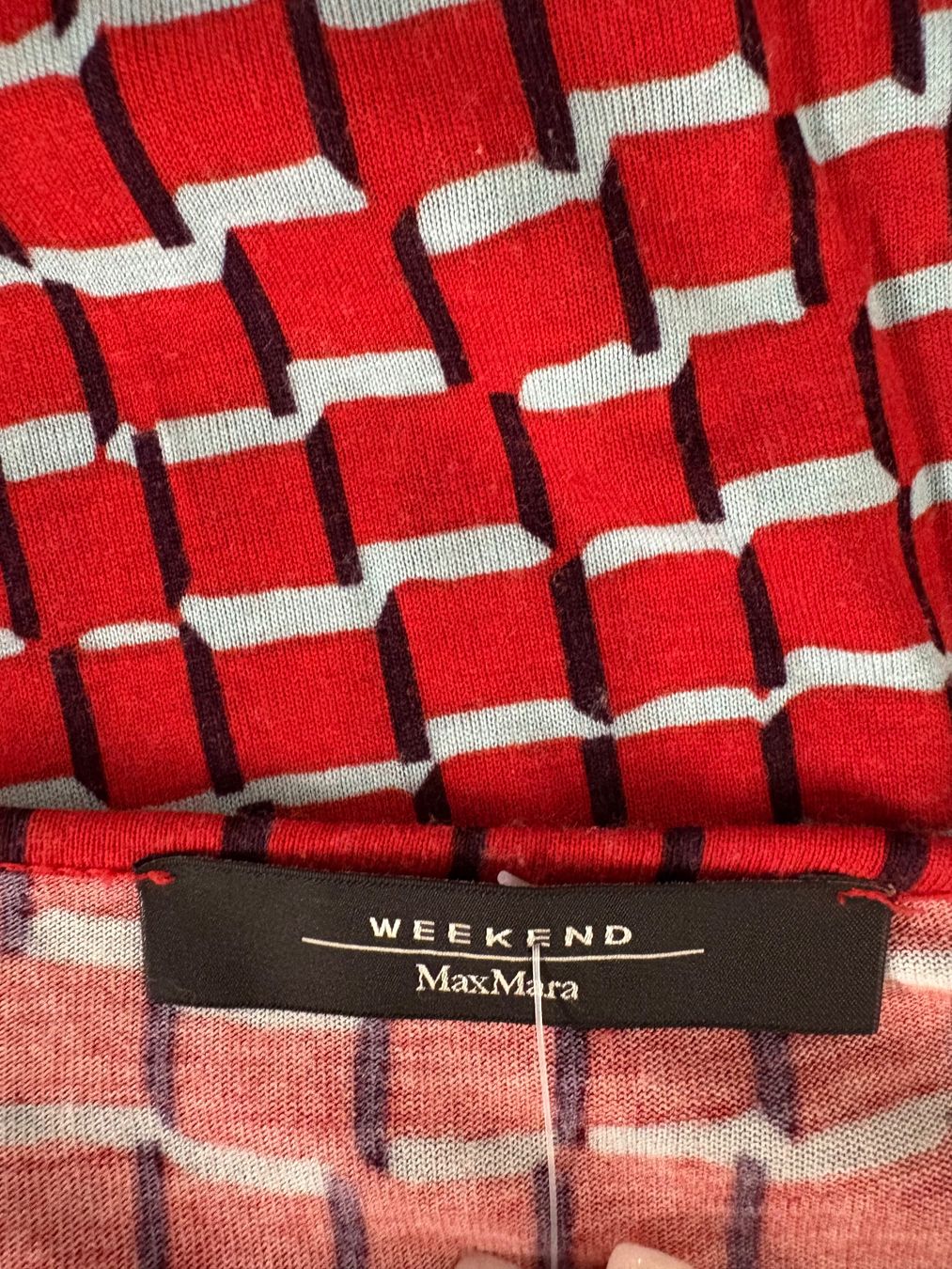 Max Mara Camicette: Weekend Max Mara Rote Bluse Muster Gr. 38 Wasserfallkragen – Usato da Regensdorf venduto da secondchancefashion 4