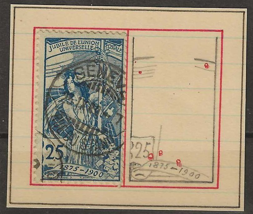 Alle Briefmarken: 79B , UPU mit Abart, siehe Abbildung – Gebraucht aus Basel von Bingis