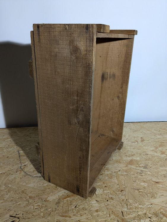 Rustikale Aufbewahrungsbox Aus Holz | Set Mit 3 Kisten | Gebranntes Kiefernholz | Mit Kreidetafel