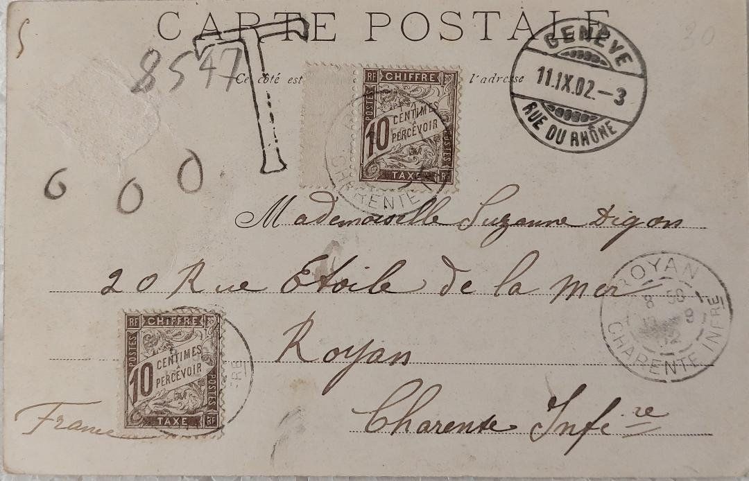Cartoline postali: GENÈVE - La Rade - 1902 – Usato da Delémont venduto da Domdom1 1