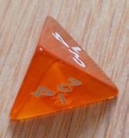 Würfel 4er Flächen transparent weisser Schrift ca. 2x2cm 1-4