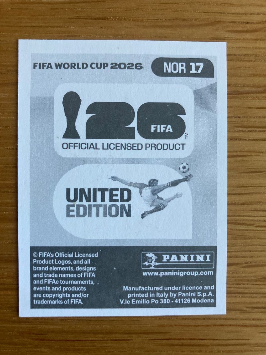Panini Carte collezionabili: WM Sticker NOR 17 – Nuovo (secondo la descrizione) da Winterthur venduto da Whitefish 1