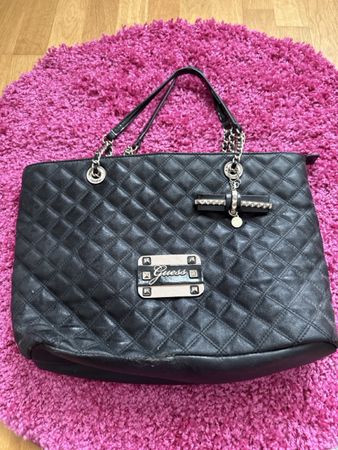 Guess Shopper Tasche, schwarz, gesteppt, Top Zustand!