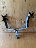 Doppel Monitorhalterung silberfarben flexibel Aluminium neuw