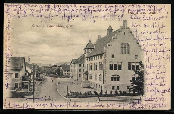 Ansichtskarten: AK Suhr, Schul- und Gemeindehausplatz – Gebraucht aus Berlin von bartko-reher