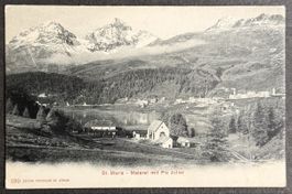 AK: St. Moritz  -  Meierei mit Piz Julier, um 1920