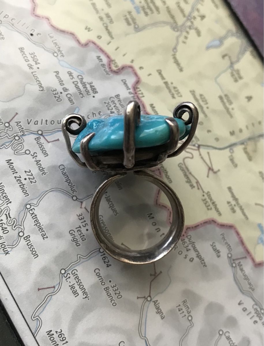 Ringe: Ring mit großem Türkis, Silber, Handarbeit, Unikat – Gebraucht aus Meilen von delta-da-spica 3