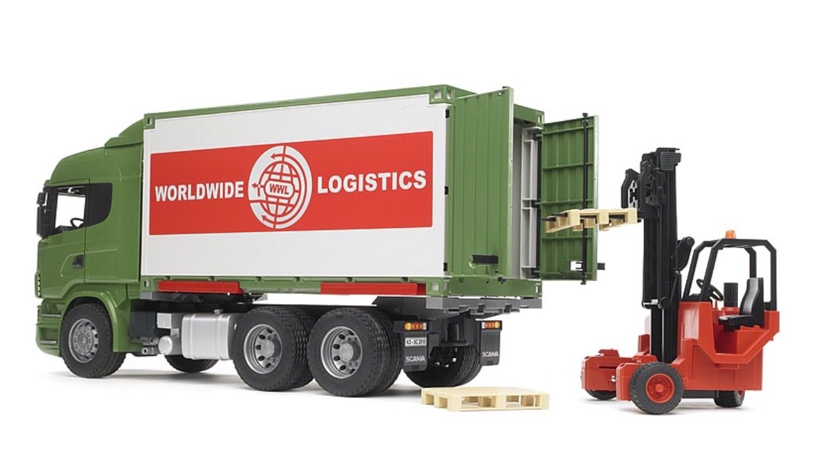 Bruder Giocattoli: DEFEKT - Bruder Scania LKW mit Container – Difettoso da Baar venduto da Nadja.Baar 5