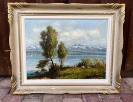 Gemälde / Zürichsee bei Bäch von Ducret 1957       (ID L203)