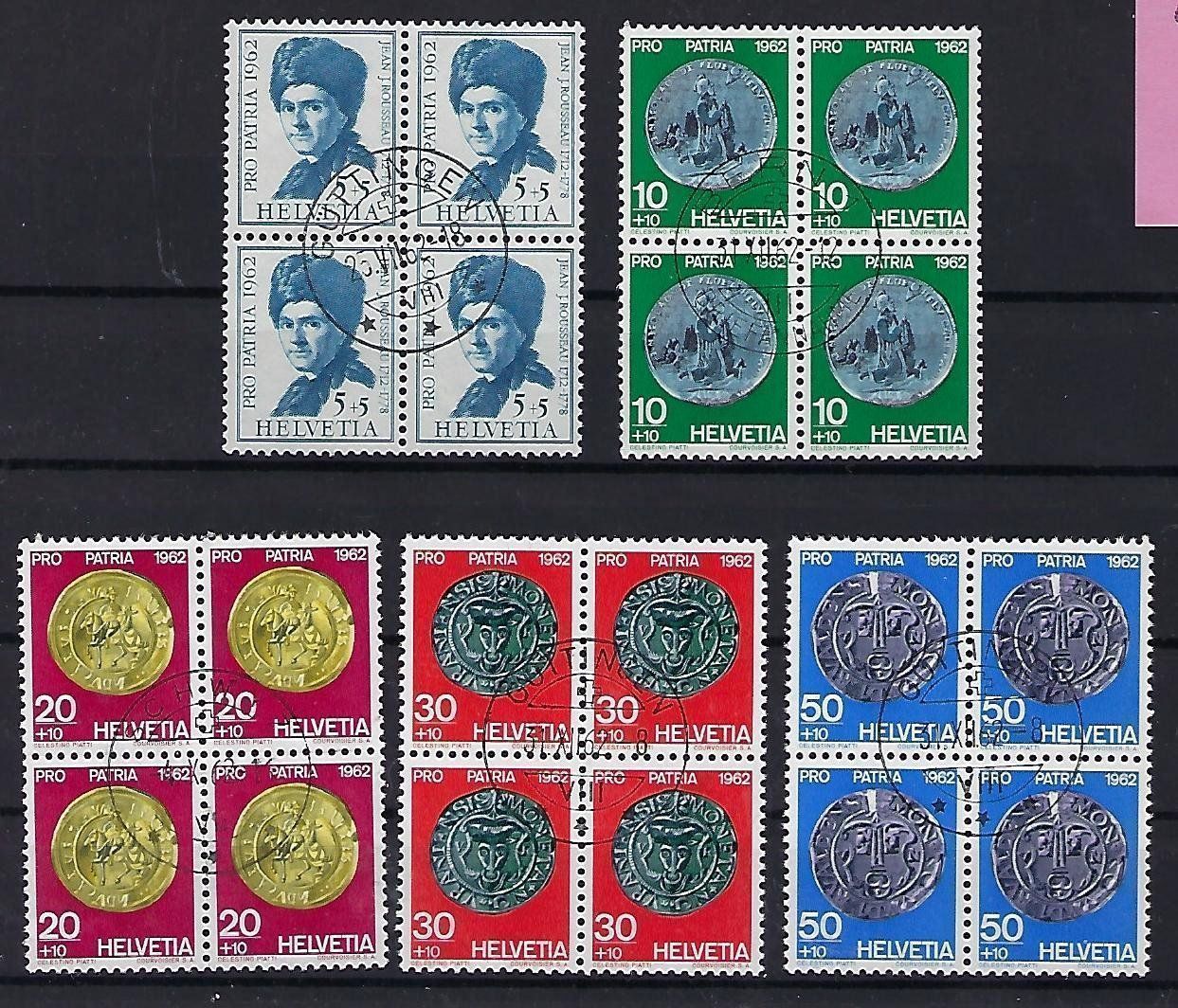 Tutti i francobolli: Pro Patria Viererblocks 1962 gestempelt  9321 – Usato da Lunden venduto da Animus999