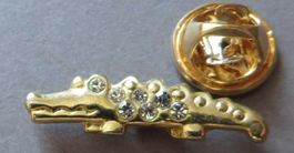 PIN, SCHMUCKPIN KROKODIL MIT STEINCHEN