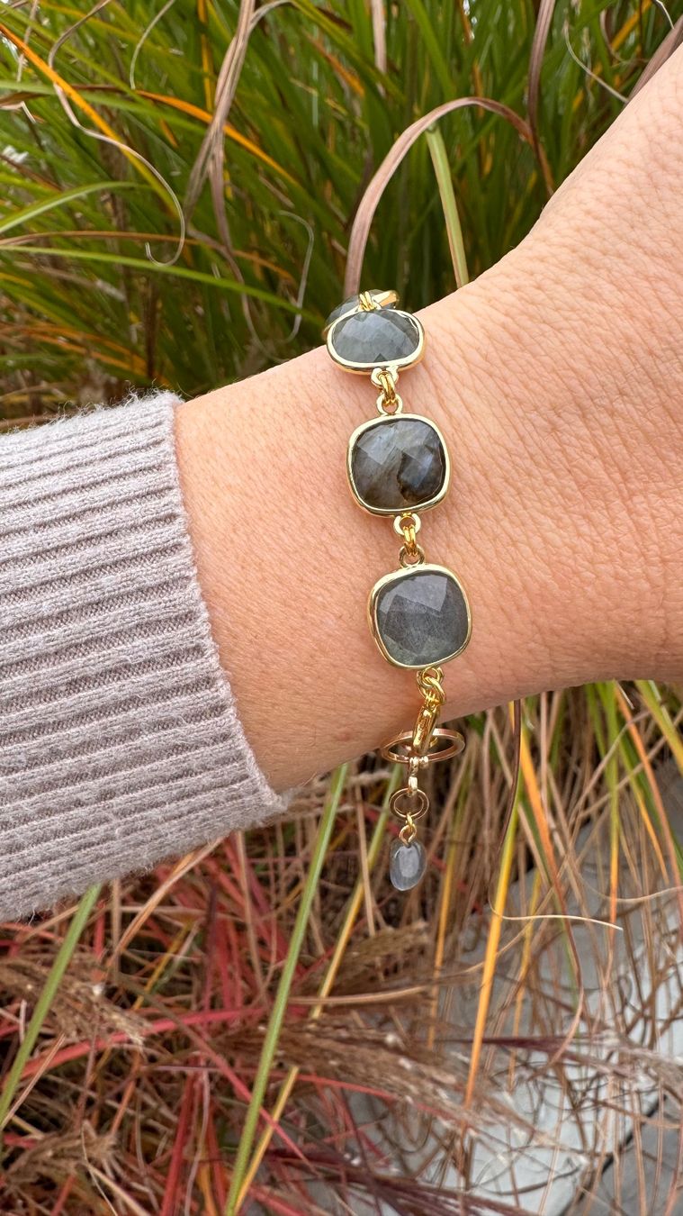 Armbänder & -reifen: Wunderschönes LABRADORIT-Armband mit Charm vergoldet – Neu und originalverpackt aus Rombach von Ivreajewels 6