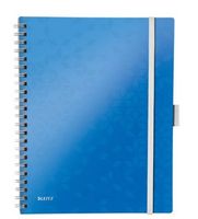 %6 Stk. Leitz WOW Collegeblock , A4, Kariert, Blau Metallice