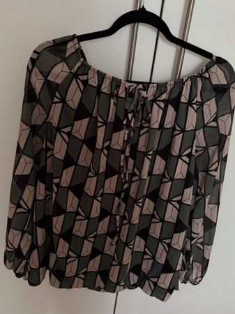 Damen Bluse mit geometrischem Muster mehrfarbig guter Zustan