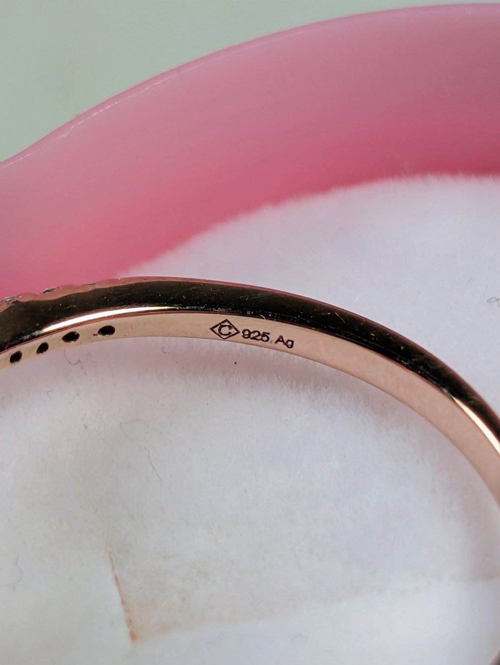 Anelli: 925 Silber Ring Vermeil Rosé mit blauem Stein – Usato da Kreuzlingen venduto da _Mic_ 4